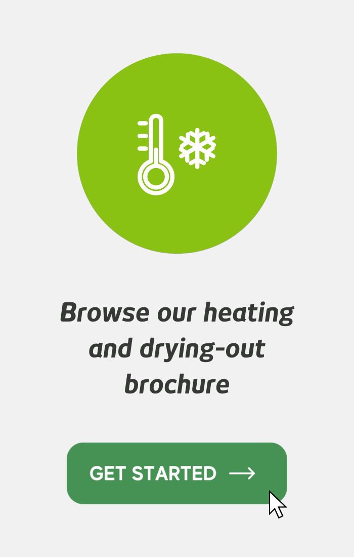Button reacing 'browse out heating and drying-out brochure'